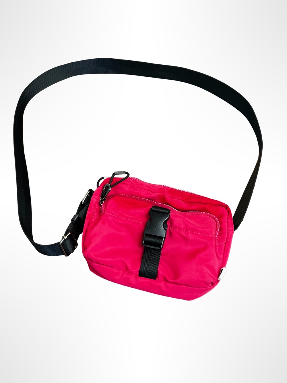 PARFOIS Hot Pink Nylon Crossbody Bag Sporty Utility Shoulder Purse